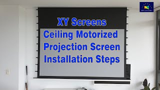 XY Sreens InCeiling Recessed Electric Projector Screen Installation Steps [upl. by Sutsugua]