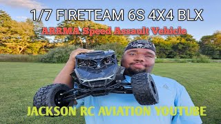 ARRMA 17 FIRETEAM 6S AWD BLX SPEED ASSAULT VEHICLE TEST RUN arrma rc [upl. by Nairb]