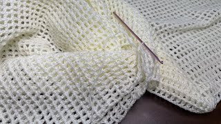 Crochet mesh stitch [upl. by Arahsal]