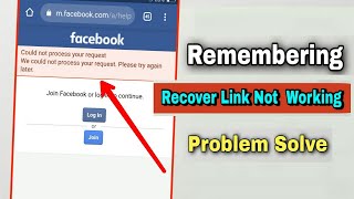 How To Memorialize Recover Link Not Working Problem Solve  Fix FB Could Not Process Your Request [upl. by Ardnaed550]