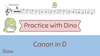 Slow Canon in D by Pachelbel Violin Tutorial  Play along  Playing partner [upl. by Rebel]