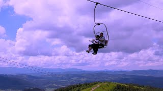 Ski resort in Slavske Carpathian mountains in Ukraine [upl. by Trudnak]