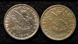 Portugal PreEuro 25 Escudo Coins 1978 and 1980 250 [upl. by Dyche]