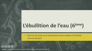 Lébullition de leau 6ème [upl. by Adlei]