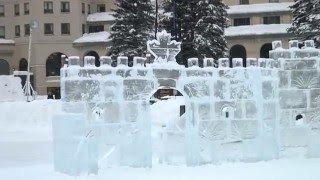 Ice skating Around The Ice Castle At Lake Louise [upl. by Prima]