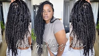 Updated Boho Faux Locs using human hair and synthetic hair [upl. by Witty]