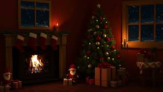 Christmas Retreat  Gentle Fireplace amp Blizzard Ambience for Relaxation [upl. by Ennaimaj]