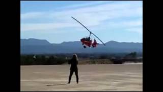 Autogyro Airbet crashes after start behind power curve [upl. by Nosnej748]