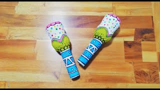 MARACAS HECHAS EN CASA🎉🎶Tutorial instrumentos con material reciclable ♻️✂️🥁 [upl. by Negam]