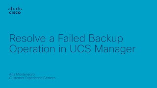 Resolve a backup failed operation in UCSM [upl. by Riocard890]