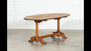 19thC English Pine amp Fruitwood Oval Dining Table [upl. by Faucher625]