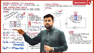 Special Designed pn Junctions Class 12 physics lecture  Light Emitting Diode  Photo Diode [upl. by Nnylekoorb]