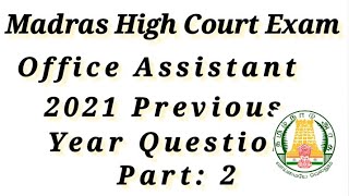 office assistant previous year question 2021 part 2 [upl. by Noicnecsa]