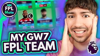 FPL GW7 FINAL TEAM SELECTION  My Eze Replacement ⚠️  Gameweek 7 Squad Transfers amp Captain [upl. by Eilyw]