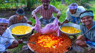 MUTTON SCRAMBLED EGG  Biggest Scrambled Egg Cooking with Mutton Keema Meat  Lamb mixed Egg Recipe [upl. by Pancho]