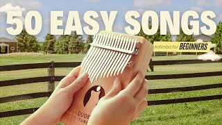 50 Easy Beginner Kalimba Songs Tutorial [upl. by Naeerb]