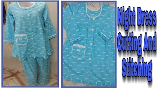 Girls Night Dress Design Very Easy method [upl. by Aldercy]