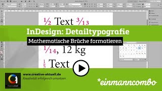 InDesign Typografie für mathematische Brüche [upl. by Zoes]