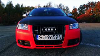 FCD AUDI A3 SLINE Project RED Carbon Car Wraping [upl. by Dyl841]