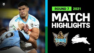 Titans v Rabbitohs Match Highlights  Round 7 2021  Telstra Premiership  NRL [upl. by Ahsenrat]