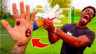 I Superglued Football Gloves To My Hands amp Couldnt Get Them Off 24 Hour Challenge [upl. by Ardnuasak503]