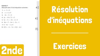 Exercices  Résolution dinéquations [upl. by Shing]