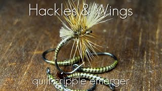 Fly Tying Quill Cripple Emerger  Hackles amp Wings [upl. by Daye110]