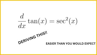 Solving for the derivative of tanx [upl. by Ermey]