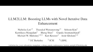 LLM2LLM Boosting LLMs with Novel Iterative Data Enhancement [upl. by Clyte]