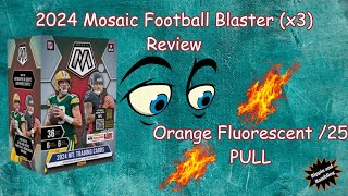 2024 Mosaic Football Blaster Review Rookie Orange Fluorescent Hit [upl. by Haas]