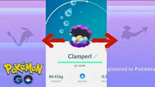 Evolving Clamperl to Huntail and Gorebyss in Pokemon Go [upl. by Ecirp]