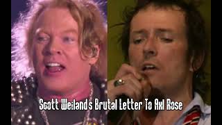 Scott Weiland’s Brutal Letter To Axl Rose [upl. by Annuhsal]