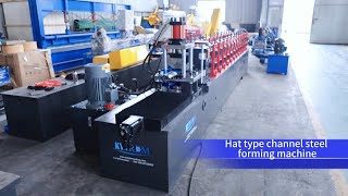 Hat channel omega profile light keel stud and track roll forming machine [upl. by Kerad]