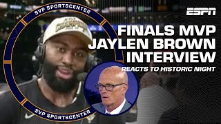 NBA Finals MVP Jaylen Brown reacts to winning Celtics 18th NBA Championship 🏆  SC with SVP [upl. by Otanutrof]