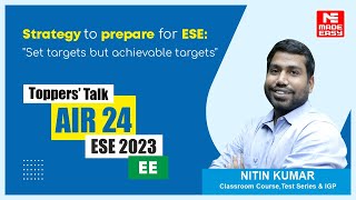 UPSC ESE 2023  EE  AIR24  Nitin Kumar  Toppers Talk With B Singh Sir  MADE EASY [upl. by Onra]