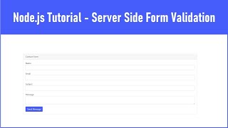 Nodejs Tutorial  Server Side Form Validation [upl. by Gildas]