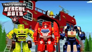 RESCUE BOT Toys Episode 1 Dinosaur Crisis  its Rescue Bots vs Dinosaurs [upl. by Epoillac]