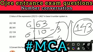 MCA entrance questions related to number conversation ojee  computer awareness MCA  ojeeexam [upl. by Doughman]