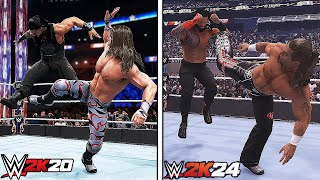 WWE 2K24 Vs WWE 2K20 Epic Finishers Comparison [upl. by Nnyletak]