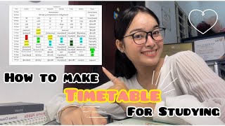 How to make TIMETABLE for studying 📚 [upl. by Erapsag]