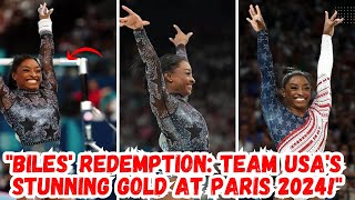 SIMONE BILES AND TEAM USA RECLAIM WOMENS OLYMPIC TEAM TITLE in a Stunning Victory at Paris 2024 [upl. by Ecarret]