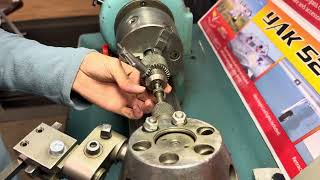 Modifying tiny spark plugs on Schaublin TR 102 turret lathe [upl. by Ferriter]