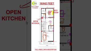 16X42 Feet Duplex House Plan II 3 Bedrooms smallhouse short house [upl. by Perkoff]