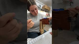 Making a Traditional Leather Wallet for Order 139462 shorts leathercraft asmr [upl. by Llecrup]