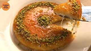 Kunafa without Oven❤️ Creamy Kunafa ORIGNAL Arabic Kunafa with homemade dough❤️ [upl. by Ayifas]