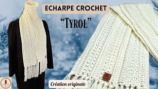 ÉCHARPE au CROCHET  tuto Echarpe quotTyrolquot XXL carolinesophiecreations PLUS 👇 [upl. by Ineslta892]