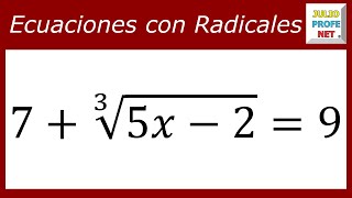 ECUACIONES CON RADICALES  Ejercicio 1 [upl. by Yelkreb889]