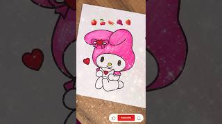 Satisfying Melody art drawing coloring melody sanrio kawaii shorts [upl. by Malloy891]