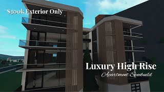 Luxury High Rise Apartment SpeedBuild Exterior Only Bloxburg [upl. by Enatan173]