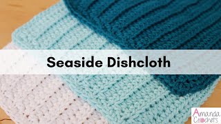 Seaside Dishcloth  Easy Dishcloth Pattern [upl. by Elleuqram488]